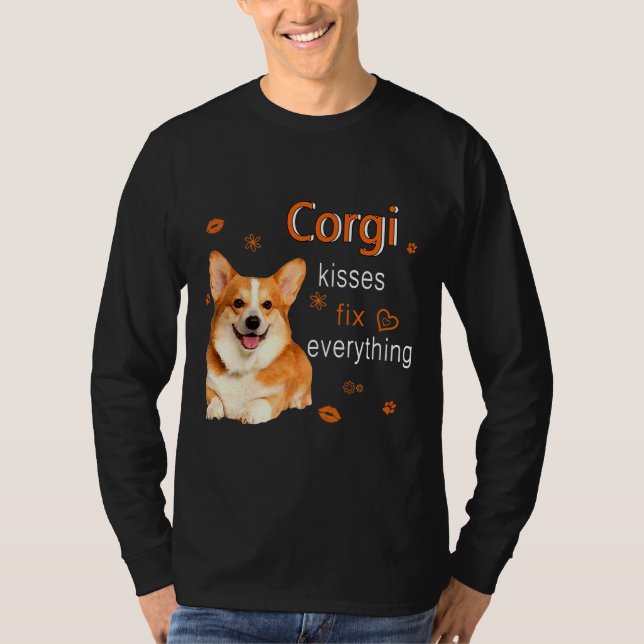 Corgi Kisses Fix Everything   1249 T Shirt (Framsida)