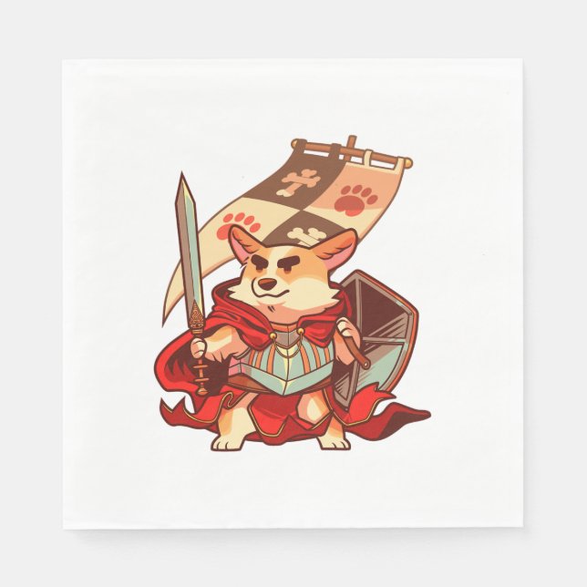 Corgi knight pappersservett (Framsidan)