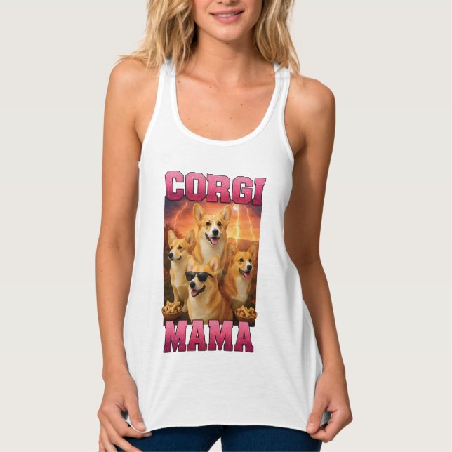Corgi Kopiera Kopiera Linne Med Racerback (Framsida)