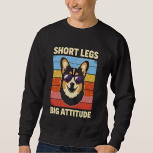 Corgi Kort Ben Big Attitude Rolig hund Älskare Lång Ärmad Tröja