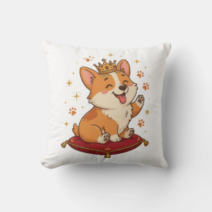 Corgi Kung Kudd Cuten Corgi Älskare Hem Dekor Kudde