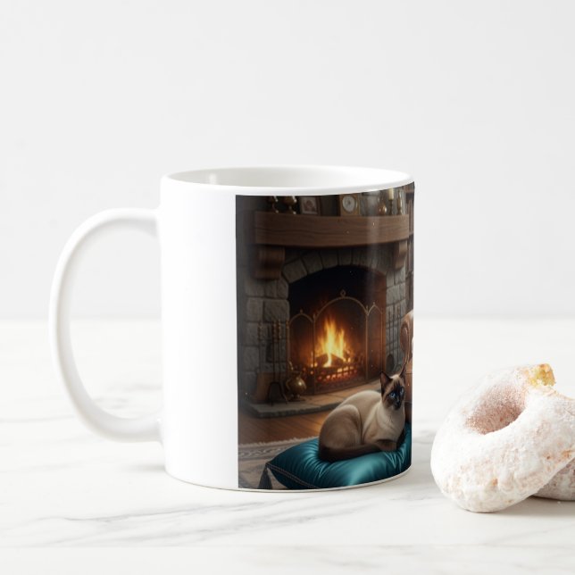 Corgi läser för katt kaffemugg (Med munk)