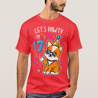 Corgi Låt oss Pawty I är 17:e, 17:e födelsedagen T Shirt
