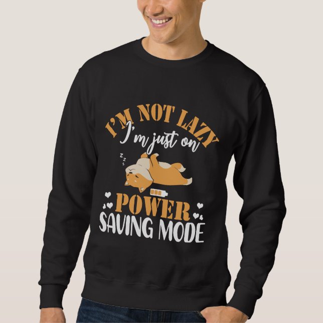 Corgi Lazy Sleeping Dog  Funny Lång Ärmad Tröja (Framsida)