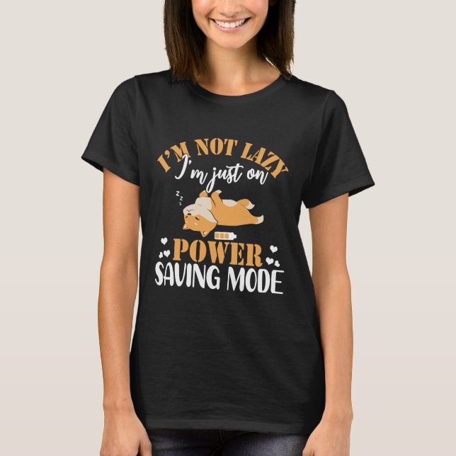 Corgi Lazy Sleeping Dog  Funny T Shirt (Framsida)