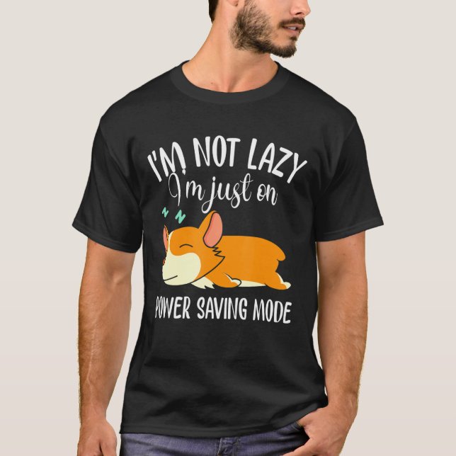 Corgi Lazy Sleeping Hund T Shirt (Framsida)