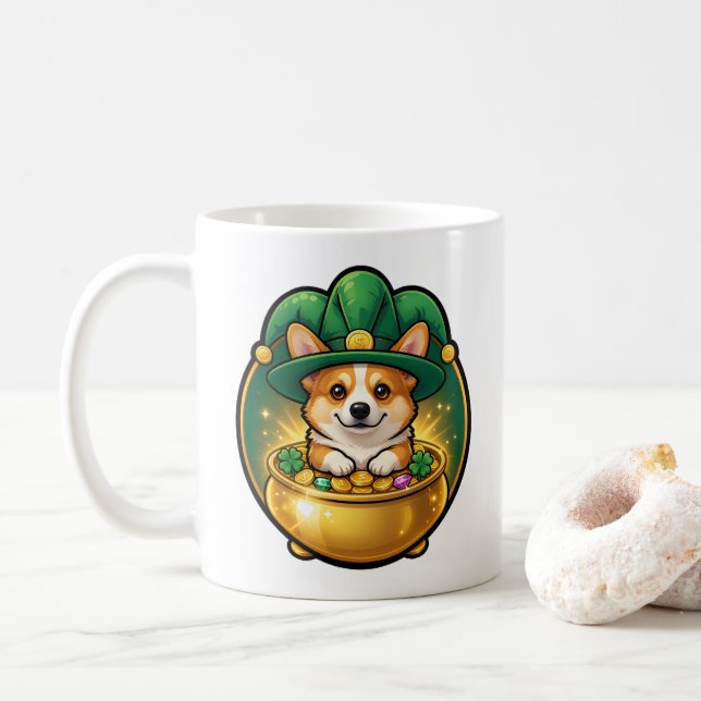 Corgi Leprechaun Pot of Gold St. Patrick’s Day T Kaffemugg (Med munk)