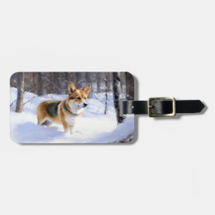 Corgi Let It Snow Jul Bagagebricka