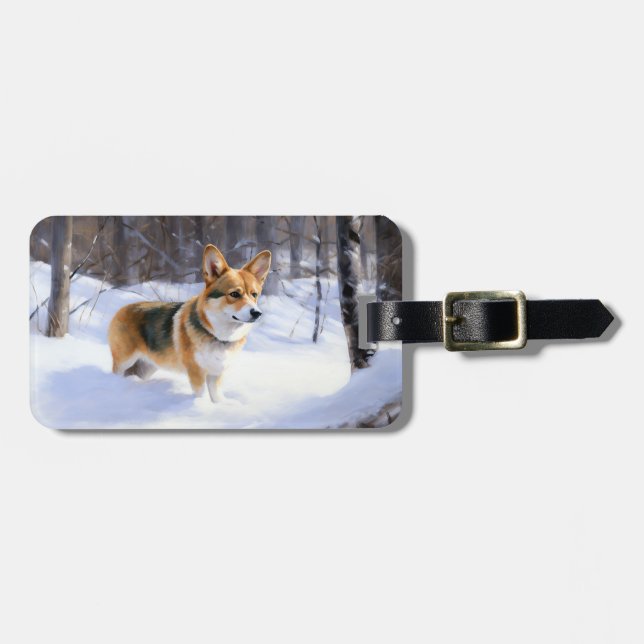 Corgi Let It Snow Jul Bagagebricka (Horisontell Framsida)