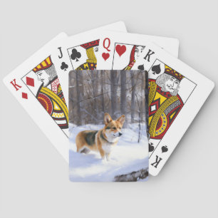 Corgi Let It Snow Jul Casinokort