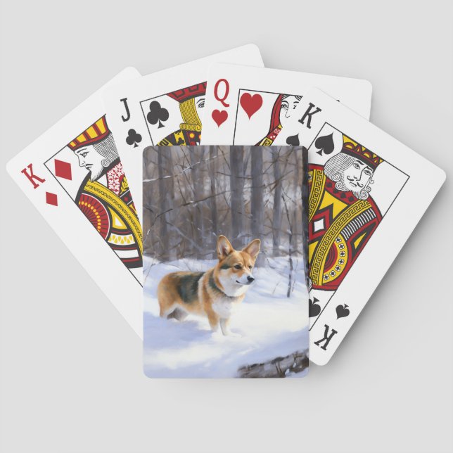 Corgi Let It Snow Jul Casinokort (Baksidan)