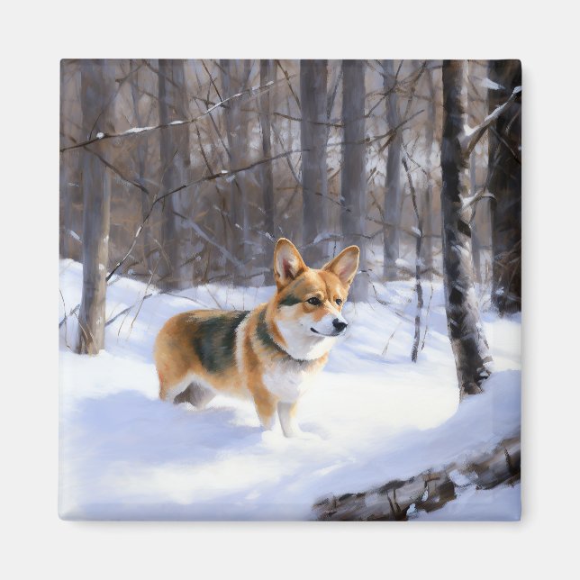 Corgi Let It Snow Jul Magnet (Framsidan)