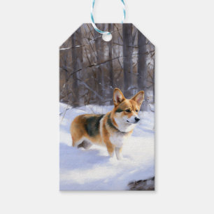 Corgi Let It Snow Jul Presentetikett