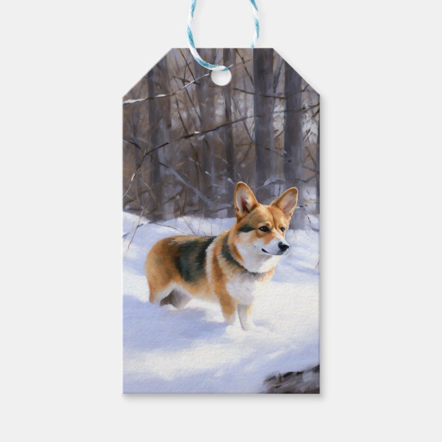 Corgi Let It Snow Jul Presentetikett (Framsidan)