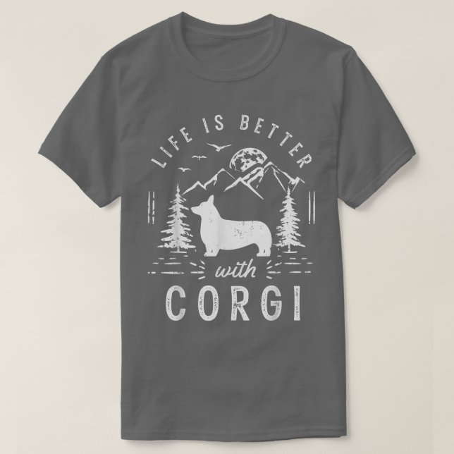 Corgi Life Better Mom Dad Dog  T Shirt (Design framsida)