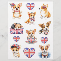 Corgi London Collage Scrapbokspapper