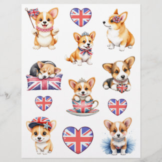 Corgi London Collage Scrapbokspapper