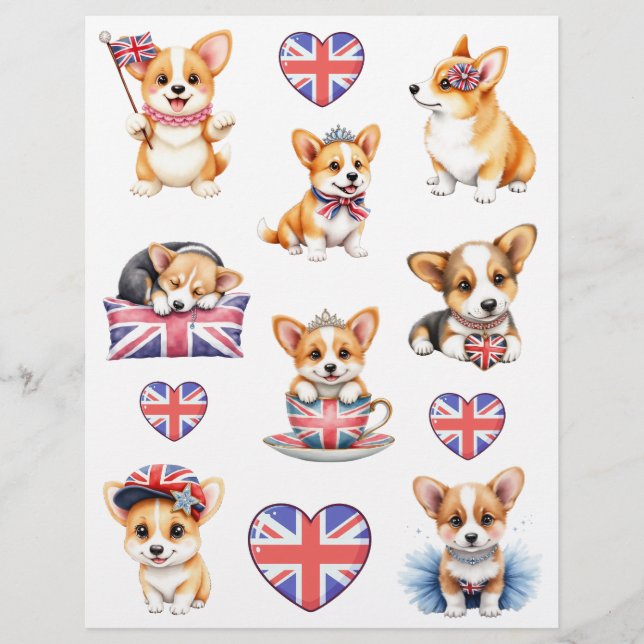 Corgi London Collage Scrapbokspapper (Framsida)