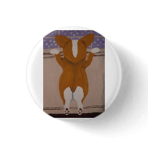 Corgi looking out window