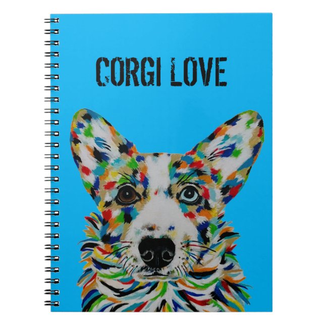 Corgi Love anteckningsbok 6,5" x 8,75" (Framsidan)
