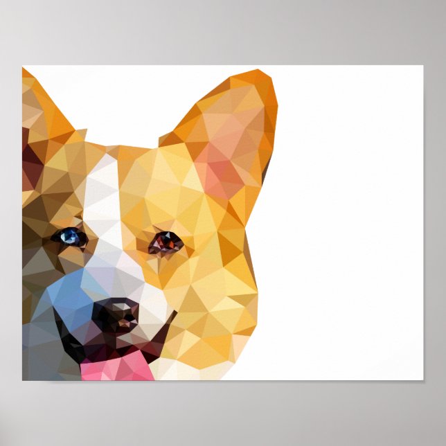 Corgi Low Poly Art Poster (Framsidan)