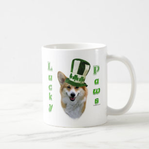 Corgi Lucky Tassar; Corgi St patrick's day gift Kaffemugg