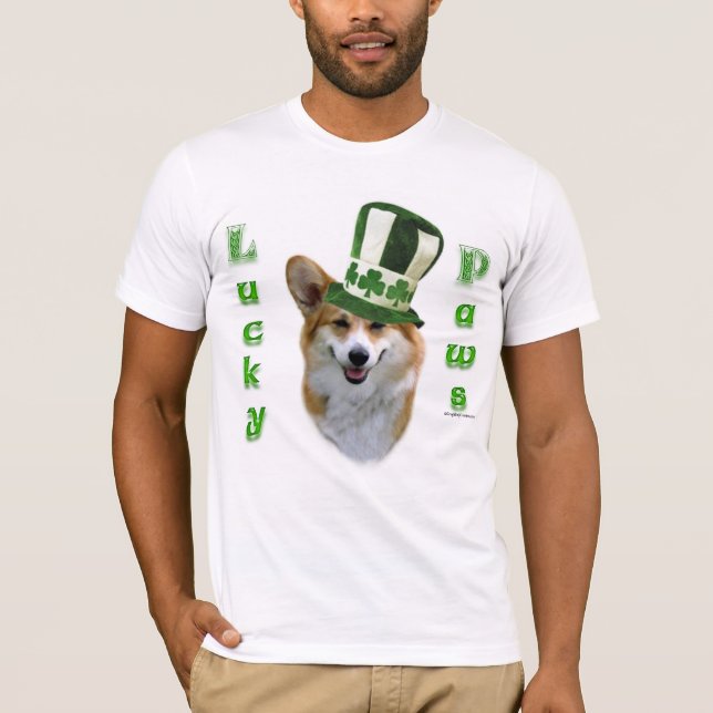 Corgi Lucky Tassar; Corgi St patrick's day gift Tröja (Framsida)