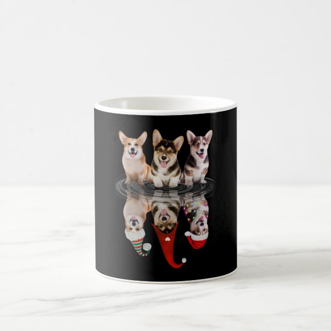 Corgi lycklig christmas lustig förklädnad hund kaffemugg (Center)
