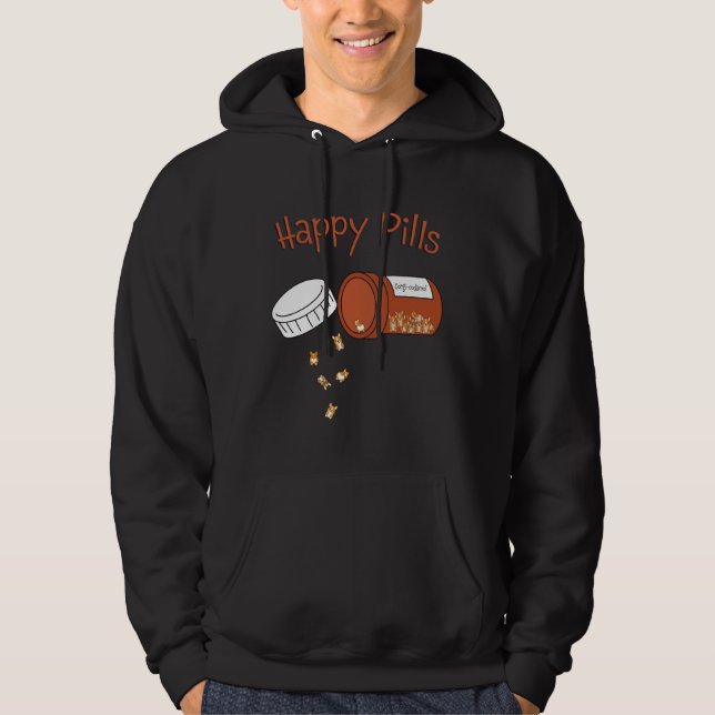 Corgi Lycklig Pills Hoodie (Framsida)
