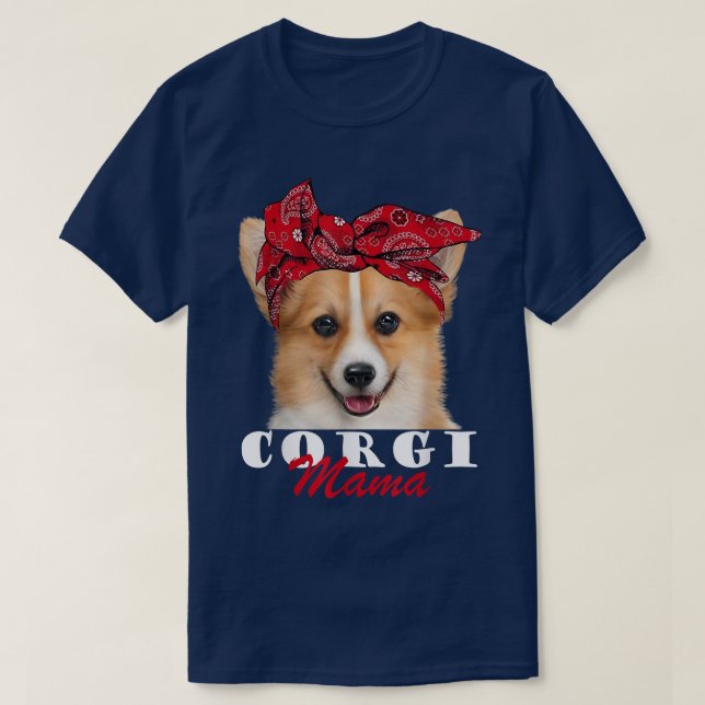 Corgi Mamma Cute Corgi Hund Bandana T Shirt (Design framsida)