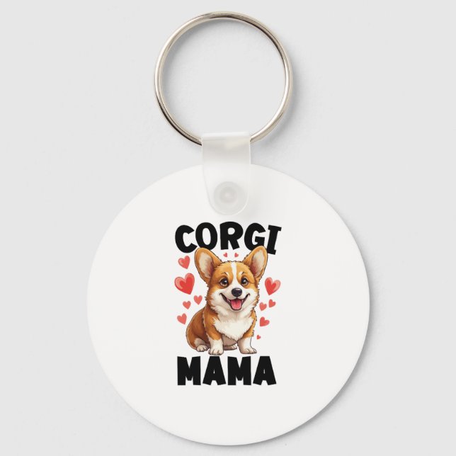 Corgi Mamma - Cute Corgi Mamma Nyckelring (Framsida)