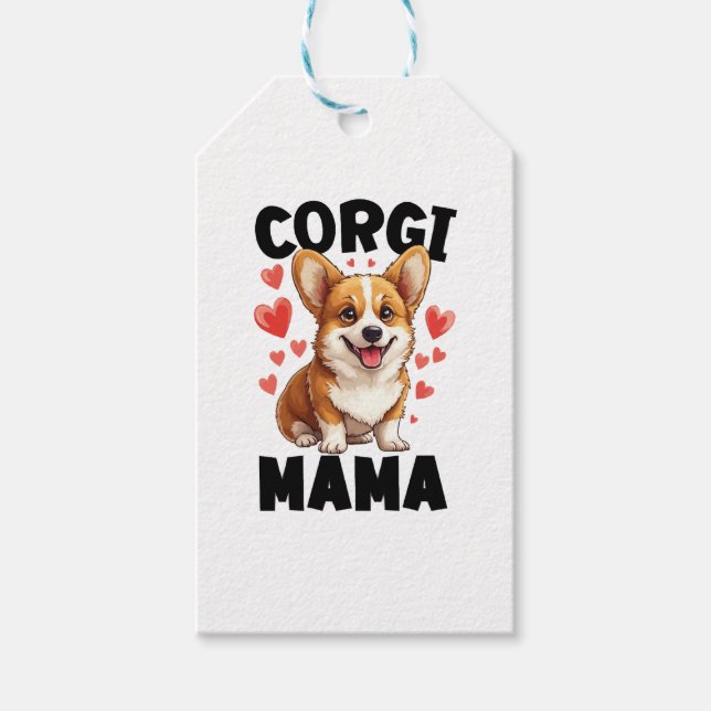 Corgi Mamma - Cute Corgi Mamma Presentetikett (Framsidan)