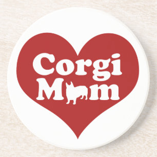 Corgi Mamma Cute Red Heart Underlägg