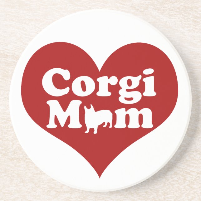 Corgi Mamma Cute Red Heart Underlägg (Framsidan)