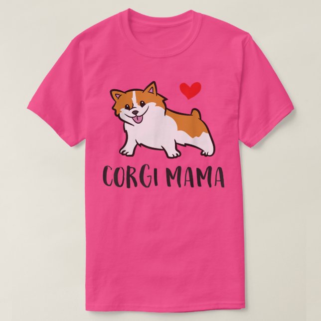 Corgi Mamma Cute Welsh Corgi T Shirt (Design framsida)