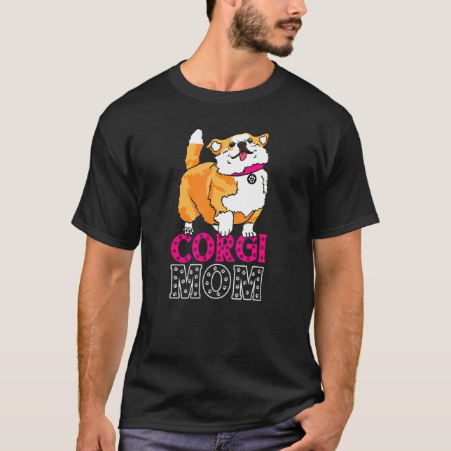 Corgi Mamma Derpy Corgo Walking T Shirt (Framsida)