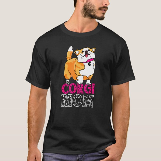 Corgi Mamma Derpy Corgo Walking T Shirt (Framsida)