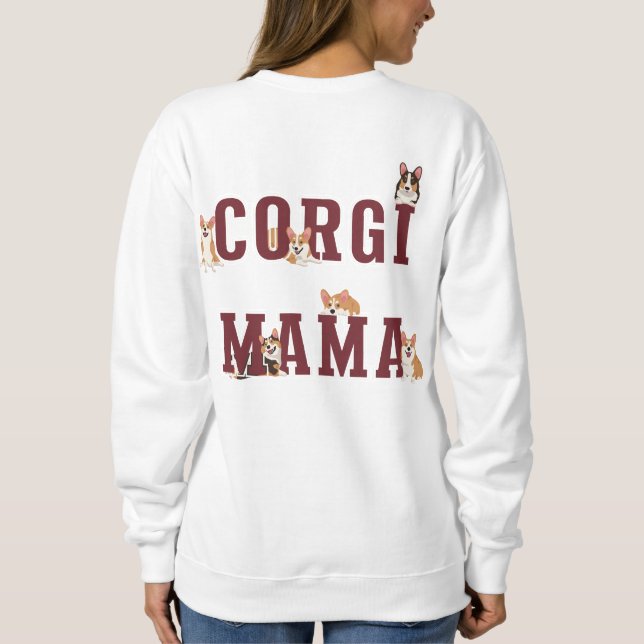Corgi Mamma Estetisk Typografi Mysig Tröja (Baksida)
