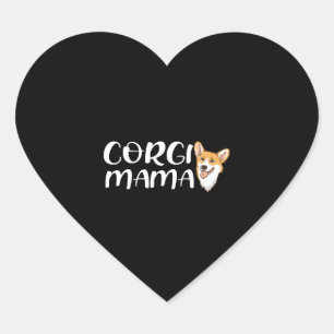 Corgi Mamma - för Corgi Loving Mammor Hjärtformat Klistermärke