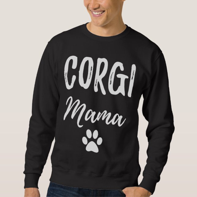 Corgi Mamma Hund Hund Mamma Lång Ärmad Tröja (Framsida)