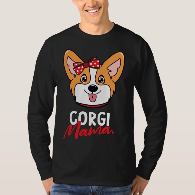 Corgi Mamma Hund T Shirt (Framsida)