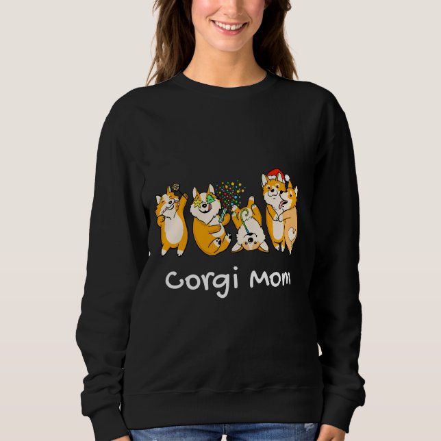Corgi Mamma jul-upplagan Party T Shirt (Framsida)