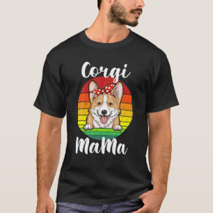 Corgi Mamma Red Polka Retro Rainbow Hund älskare T Shirt