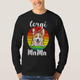 Corgi Mamma Red Polka Retro Rainbow Hund älskare T Shirt