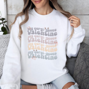 Corgi Mamma Retro Valentine Day Anpassade T Shirt