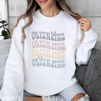 Corgi Mamma Retro Valentine Day Anpassade T Shirt