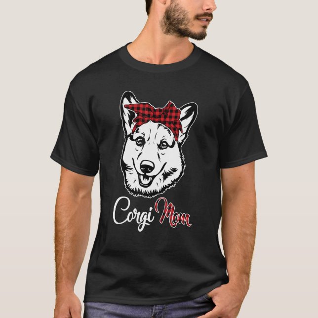 Corgi Mamma Röd Enkel Buffalo T Shirt (Framsida)