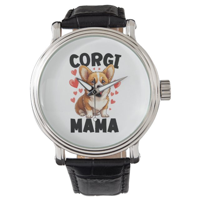 Corgi Mamma - Söt Corgi Mamma Armbandsur (Framsida)