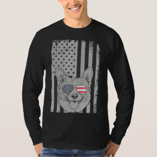 Corgi Manar Women Kids Corgi American Flagga T Shirt