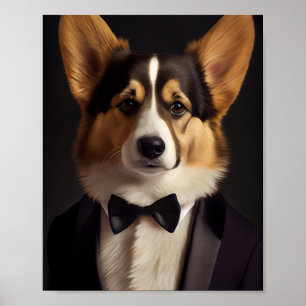 Corgi med bockslips poster
